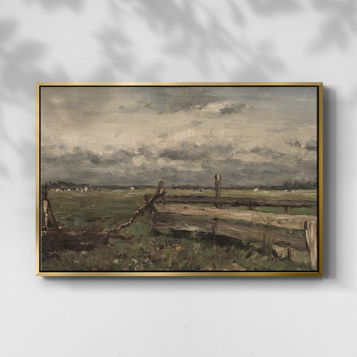 Vintage Landscape-CCCVI By Wexford Home Framed in Gold Wood Gallery Wrapped Canvas 27 in. x 41 in.