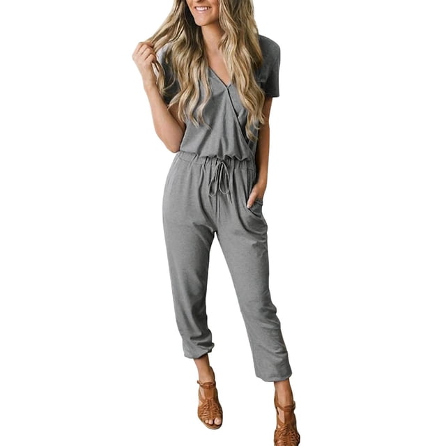 Mono PRETTYGARDEN de Manga Corta Gris Talla M