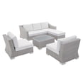 thumbnail image 3 of Modway Conway Sunbrella® Outdoor Patio Wicker Rattan 5-Piece Furniture Set in Light Gray White, 3 of 11