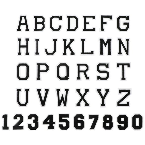 OUNONA 36Pcs Black Applique Letter and Number Patches Iron on for Customizing Clothes Bags