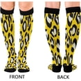 thumbnail image 2 of FREEAMG Leopard Compression Socks for Women Men, Circulation Knee High Stockings for Running Cycling Medical, 1Pair, 2 of 7
