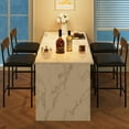 thumbnail image 2 of Dining Table Set for 2, Bar Table and Chairs for 2, Kitchen Table Set with 2 Upholstered Chairs, 3 Large Storage Shelves, Pub Table Set for Small Space, Apartment, Breakfast, Rustic Brown, 2 of 9