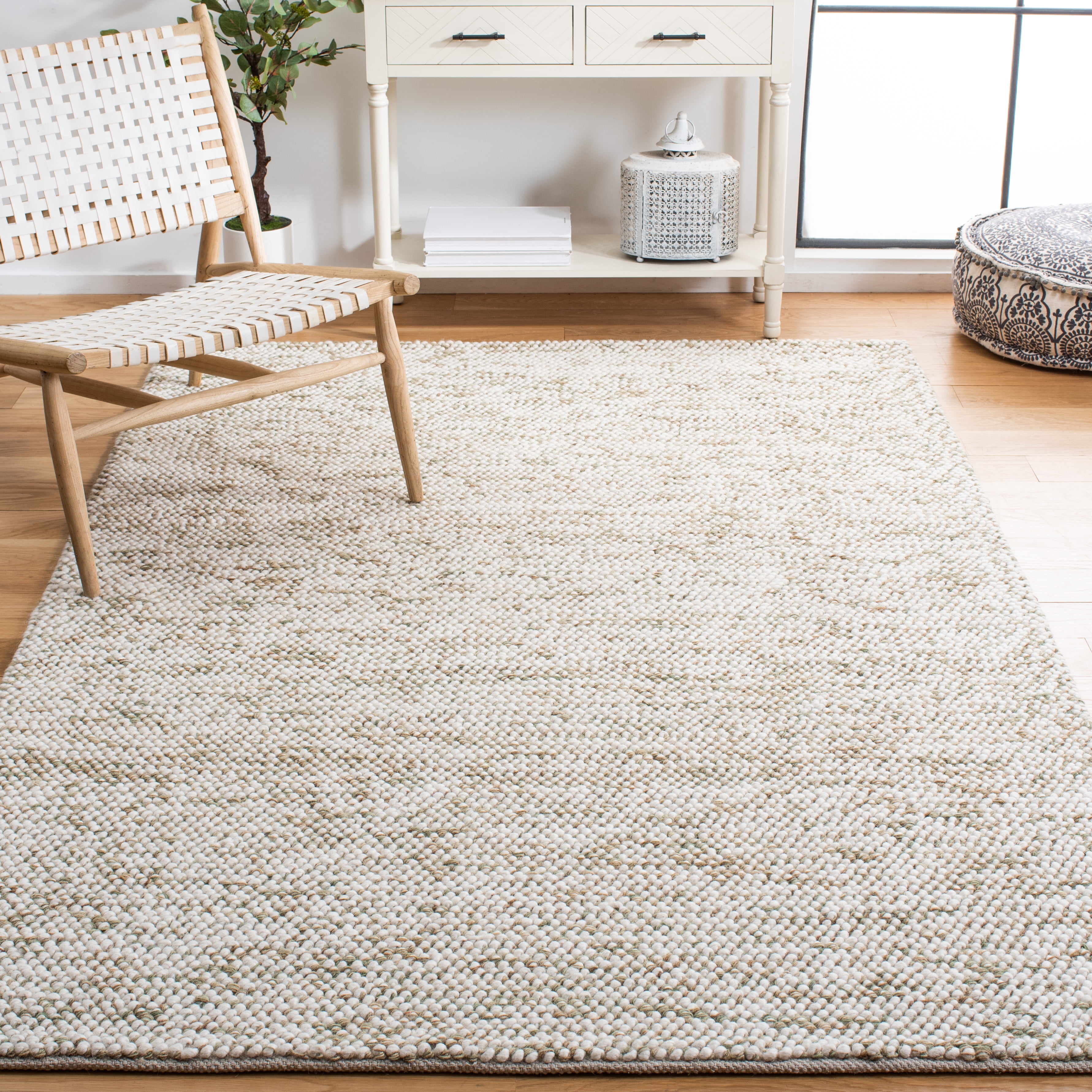 SAFAVIEH Natura Finn Distressed Area Rug, Sage/Ivory, 10' x 14'