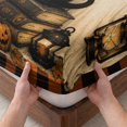 thumbnail image 3 of King Size Fitted Sheet Set - Orange Halloween 3 Piece Bedding Sets 16" Deep Pocket Fitted Sheet with 2 Pillowcases, Skull Cat Cute Ghost Pumpkins Brushed Microfiber Hotel Luxury Bed Sheets, 3 of 9