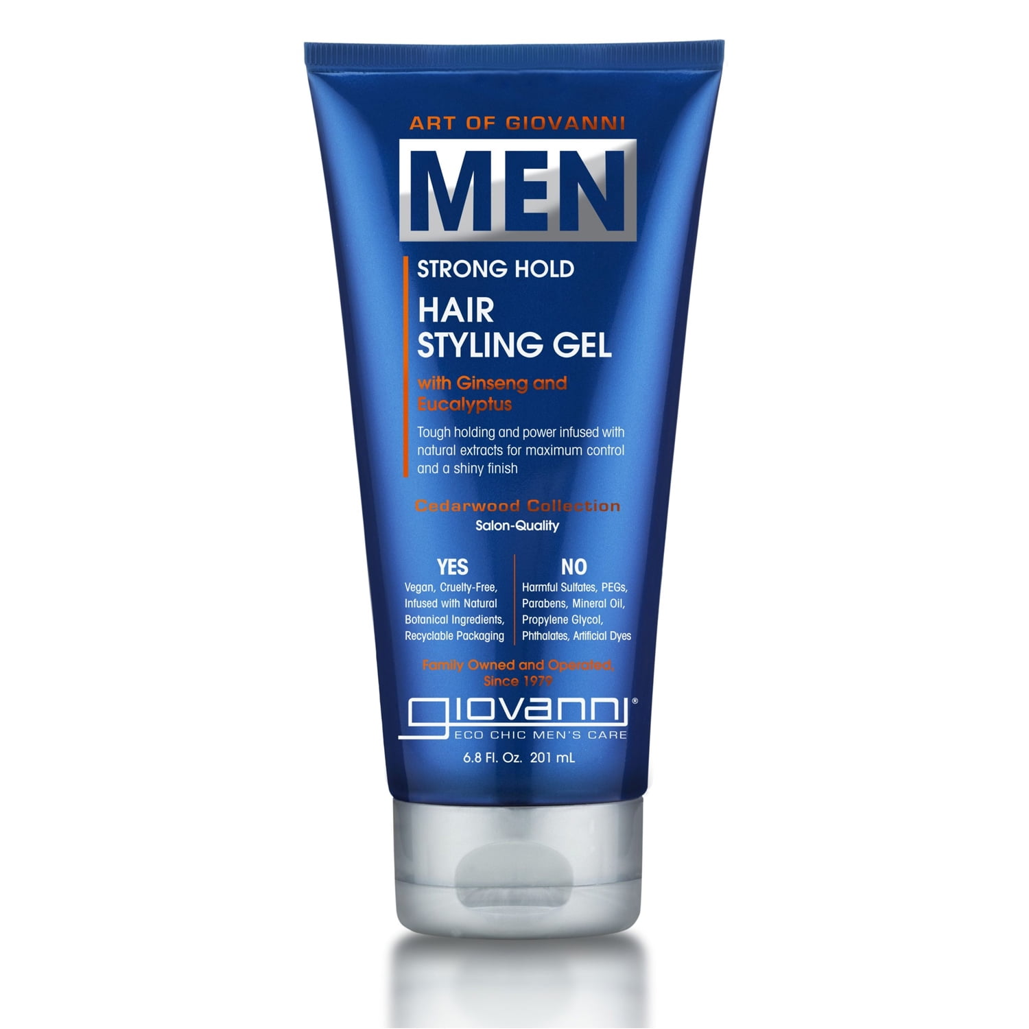 GIOVANNI MEN Strong Hold Hair Styling Gel 6.8 oz,Pack of 2