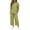 Light Green, variant on Women Cotton Linen 2 Piece Set Loose 3/4 Pants Drawstring Waist Casual Tops Trousers Suits for Home