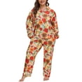 thumbnail image 5 of MUKVIK Plus Size Pajamas for Women Set Long Sleeve Button Down with Pockets, 5 of 7