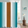 thumbnail image 3 of Fabric Shower Curtain, Boho Brown and Blue Striped Tribal Farmhouse Style Shower Curtains with 12 Hooks Waterproof Machine Washable Bath Curtains for Bathroom, 48x 72in, 3 of 6