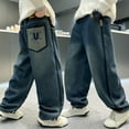 thumbnail image 2 of WRTFVZA Boys Baggy Jeans 10-12 Wide Leg Straight Leg Comfortable Breathable Boys Baggy Denim Cargo Pants, 2 of 7