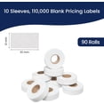 thumbnail image 3 of Perco White Price Marking Labels - 110,000 Blank Labels for Garvey 22-6/22-7/22-8 Price Gun with Ink Rolls Included - 90 Rolls, 10 Sleeves - Made in USA, 3 of 7