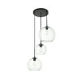 thumbnail image 3 of Baxter 3 Lights Black Pendant With Clear Glass, 3 of 5