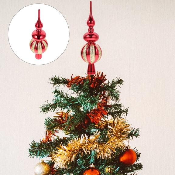 Plastic Spherical Christmas Tree Topper Ornament for Holiday Decoration Xmas Tree Treetop Accessory