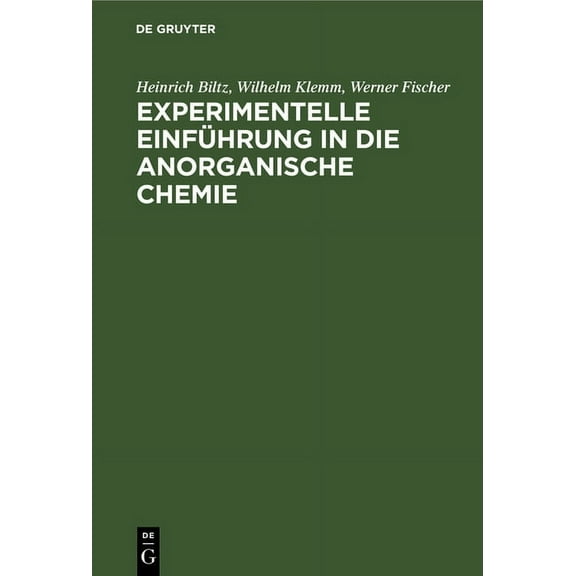 Experimentelle Einführung in Die Anorganische Chemie (Hardcover)