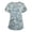 Blue #54, variant on Scrub Tops Women Floral Printed Stretch Plus Size Nurse Scrubs V Neck Short Sleeve Nurse Shirts with Pockets Blue 3XL
