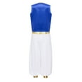 thumbnail image 2 of dPois Arabian Prince Street Dance Suits for Boys Silky Waistcoat with Harem Pants Royal Blue 12, 2 of 7