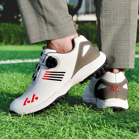 

Men s Golf Shoes Non-Slip Waterproof Sports Sneakers With Swivel Button