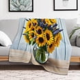 thumbnail image 5 of NIANHE Sunflower Lavender blanket, printed design, winter sofa dormitory home decoration, must-have travel product. Size is 40x50 inches., 5 of 9