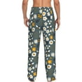 thumbnail image 3 of Picia Flowers and Bee Mens Soft Woven Cotton Elastic Waistband Sleep Pajama Pant Lounge Sleep Pant With Pockets And Drawstring-Large, 3 of 9