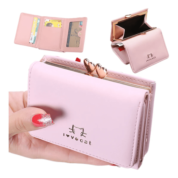 Cartera Billetera Monedero Tarjetero Mujer 3en1 Todo En Uno Xtellar Rosa