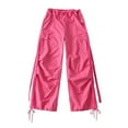 thumbnail image 3 of IROINNID Cargo Pants for Women Street Streamers Low Baggy Cargo Pants Personalized Multi-pocket Elastic Feet Dance Trousers,Pink, 3 of 7