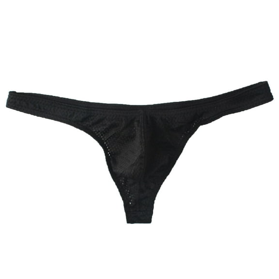 Mens Ice Silk Thongs T-Back Low Rise Bikini Briefs Underwear