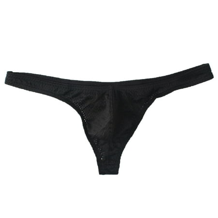 

Juebong Mens Plus Size Clearance $5 Men s Fashion Low Waist Silk Mesh Breathable Thong Sexy Underpanties Black M
