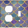 thumbnail image 4 of Metal Light Switch Plate Outlet Cover Mermaid Blue Purple MER008, 4 of 13