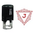 thumbnail image 1 of Printtoo J Alphabet Swirl Border Triangle Monogram Initial Self Inking Rubber Stamp Office Stationary, 1 of 3