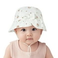 thumbnail image 4 of Miqool Infant Newborn Baby Cute Sun Hat UPF 50+ Sun Protection Wide Brim Bucket Hat Outdoor Adjustable Beach Hats for Boys Girls, 4 of 4
