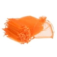 thumbnail image 1 of Uxcell Organza Bags, 100 Pcs 4.72x3.5 Inch Drawstring Mini Pouches for Party Wedding, Orange, 1 of 6