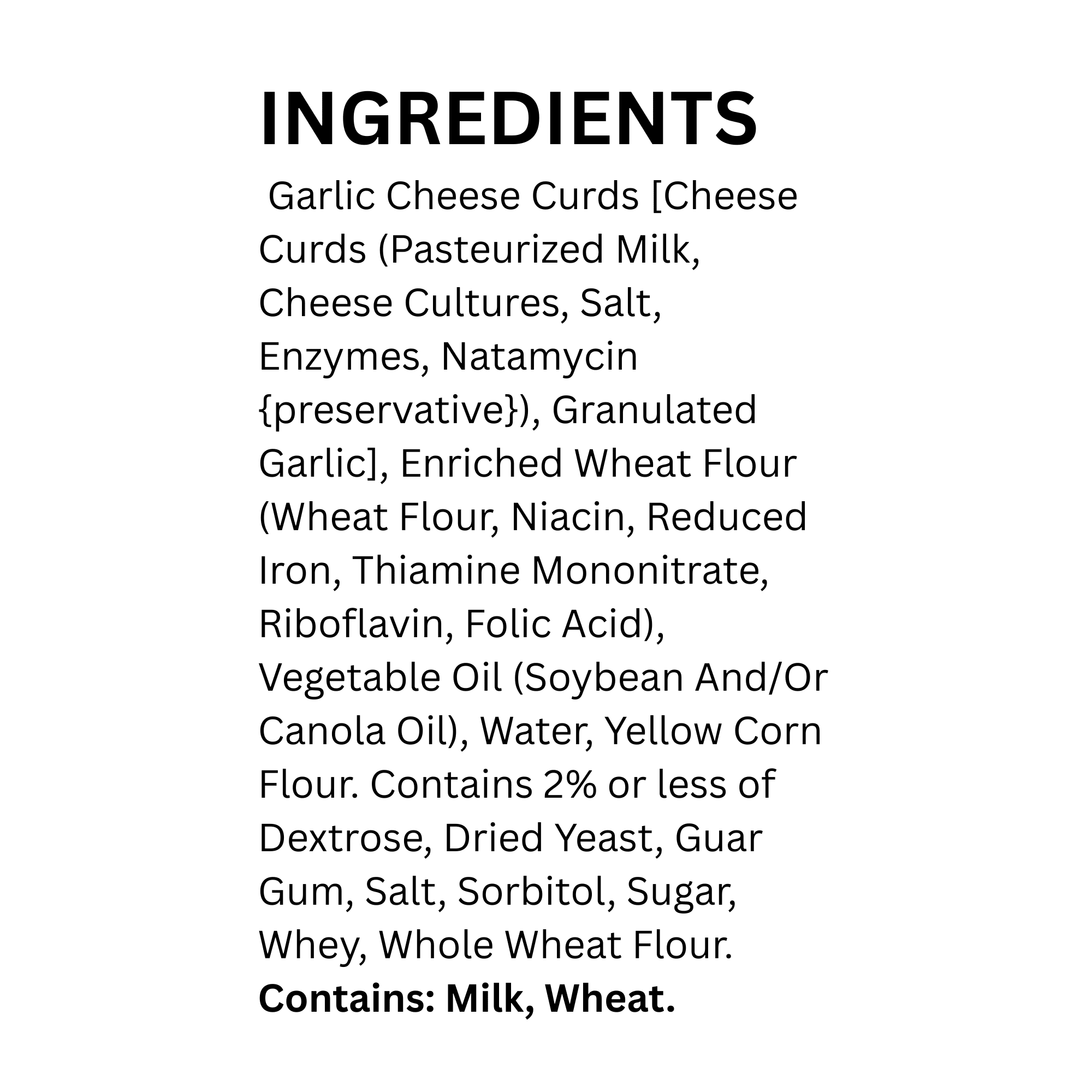 TAST!EZ Breaded Garlic Cheese Curds, 11 oz Carton, TASTIEZ Frozen Appetizers