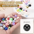 thumbnail image 2 of 1300Pcs Perla Media, 6mm Perlas Plásticas Planas de Imitación Cabochón para Manualidades de Bricolaje Ropa (Negro), 2 of 6