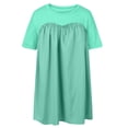 thumbnail image 4 of Dress for Women Summer Pleated Mini Dress Crew Neck Short Sleeve Tunic Dress with Pockets, 4 of 5