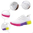 thumbnail image 5 of Rokment Color Block Running Tennis Walking Shoes for Women Comfortable Knit Lace up Athletic Workout Fitness Jogging Platform Sneakers White Size 8.5, 5 of 8