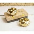 thumbnail image 3 of Wedding Decor Geometric Candle Holder Tea Lights and Votives 1.25 in Gold 2 Pack, 3 of 3