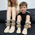 thumbnail image 4 of 3D Animal Hugging Crew Socks, Knit Warm Non-Slip Floor Socks with Plush Doll Decor for Women Men, 10.63 Inch (1 Pair), 4 of 5