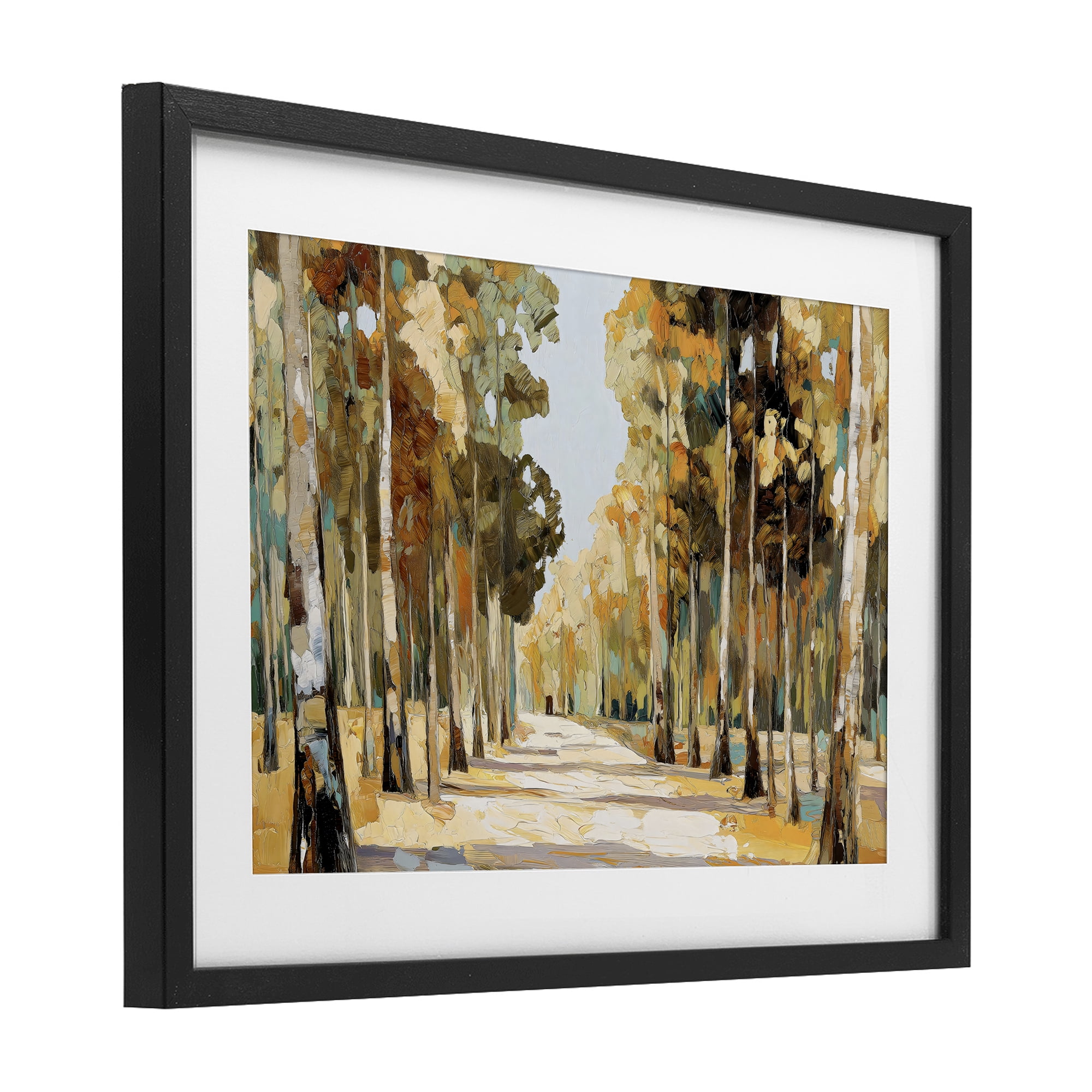 Stupell Industries Modern Impressionist Fall Forest Black Framed Print Under Glass, design by Gina Kelly