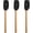 Spoonula, variant on 3 count Spoonula Shaped Spoon with Wooden Handle Holiday Kitchen Utensil Set Black Spoonula Spatula Non-stick Cooking Tools for Mixing Stirring and Baking