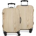 thumbnail image 2 of Stretch Luggage Cover M(22-24in)– Elastic Travel Suitcase Protector with Handle Openings & Bottom Closure, Washable Polyester Spandex Suitcases Cover, Wood Grain Print, 2 of 5