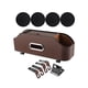 thumbnail image 4 of Organizador para reposacabezas de asiento de coche SUV con 4 posavasos, estuche para pañuelos y portavasos Marrón, 4 of 9