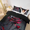 thumbnail image 2 of Homewish Black Red Gothic Rose Duvet Cover Queen for Kids, Thorn Floral Spooky Queen Bedding, Black Reversible, 3-Piece, 1 Duvet Cover and 2 Pillowcases, 2 of 6