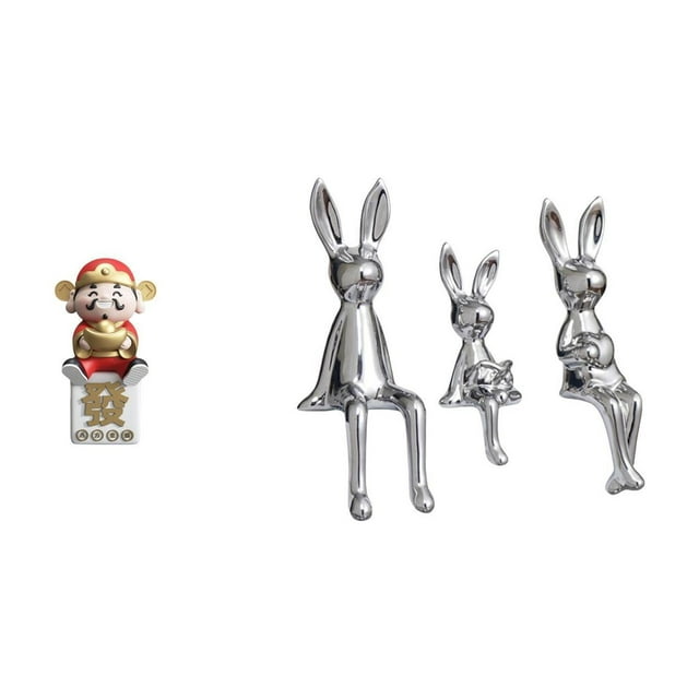 Figura decorativa de la familia de conejos de , ideal para decorar escritorios, , centros de mesa, armarios, estanterías o cualquier es