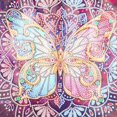 thumbnail image 1 of 5D Rhinestone Painting Tote Bag Cultivate Patience Enjoy DIY Butterfly Pattern Literary Tote Bag for Art Craft Decor Picnic, 1 of 3