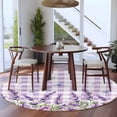 thumbnail image 5 of Spring Lavender Floral Round Rug 8ft Washable Circle Rugs Non Slip Flowers Butterfly Purple Plaid Large Area Rug Indoor Floor Carpet for Bedroom Kitchen Living Room Home Office Dining Room Nursery, 5 of 7