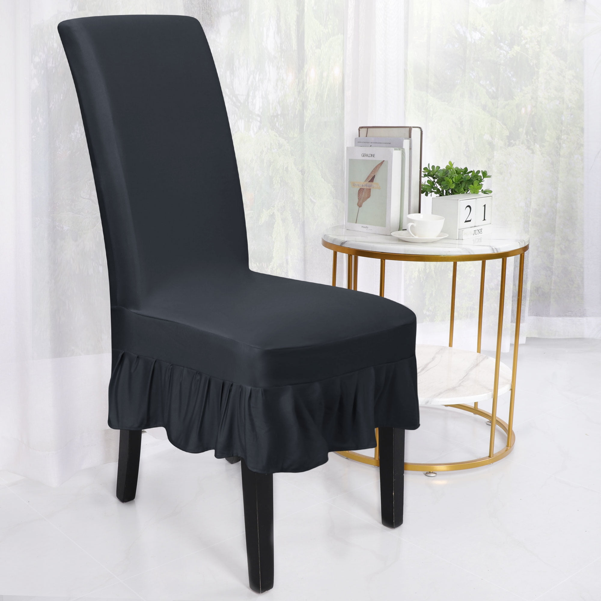 Details about   PU Leather Dining Chair Cover Slipcover Stretch Wedding Home Replace Protector 