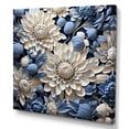 thumbnail image 2 of Designart "Blue Accents: The Beauty Of White And Blue Mums" Chrysanthemums Canvas Prints, 2 of 7