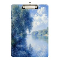 FORMRS Acrylic Clipboard with Low Profile Clip Standard A4 Letter Size, 12.5" x 9", Plants and River