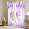 thumbnail image 3 of Manfei Purple Kawaii Bow Curtains Pack of 2 (42x84 Each), Cute Cartoon Ribbon Balloon Curtains Blackout, Teens Kids Girls Women Bedroom Curtains, Window Curtains Bedroom Decor, 3 of 6
