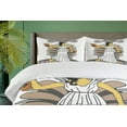 thumbnail image 4 of Ambesonne Retro Duvet Cover Sets, Woman with Amphora, 2-King, Grey Pale Brown Black, 4 of 7