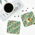 thumbnail image 5 of Kll Square Drink Coasters Set Of 4,Pu Leather Absorbent Coasters Set Decorative Coffee Cup Coasters Housewarming Gift For Home Decor-Christmas Donuts, 5 of 9